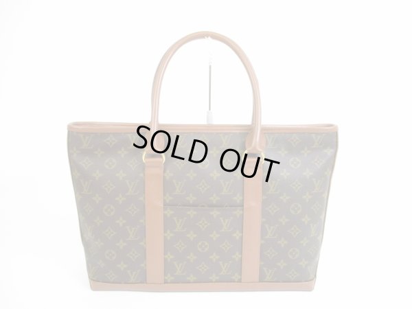 Photo1: LOUIS VUITTON Vintage Monogram Leather Brown Tote&Shoppers Weekend PM #5220