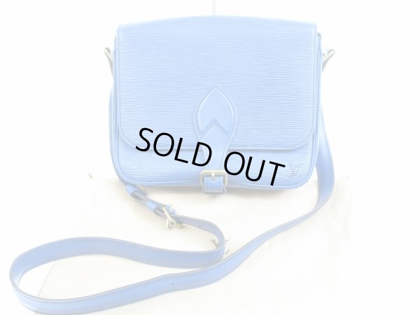 Photo1: LOUIS VUITTON Epi Leather Blue Cross-body Bag Cartouchiere #5225