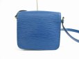 Photo2: LOUIS VUITTON Epi Leather Blue Cross-body Bag Cartouchiere #5225 (2)