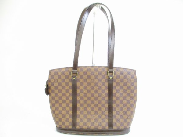 Photo1: LOUIS VUITTON Special Order Damier Leather Brown Tote&Shoppers Bag Babylone #5227