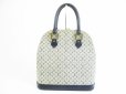 Photo2: LOUIS VUITTON Monogram Mini Canvas Blue Hand Bag Purse Alma Haut #5231 (2)