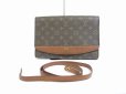 Photo1: LOUIS VUITTON Monogram Leather Brown Clutch Bag Bordeaux w/Strap #5237 (1)