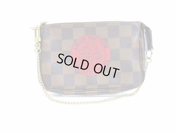 Photo1: LOUIS VUITTON Damier Leather T&B Mini Accessories Chain Pouch Pochette #5240