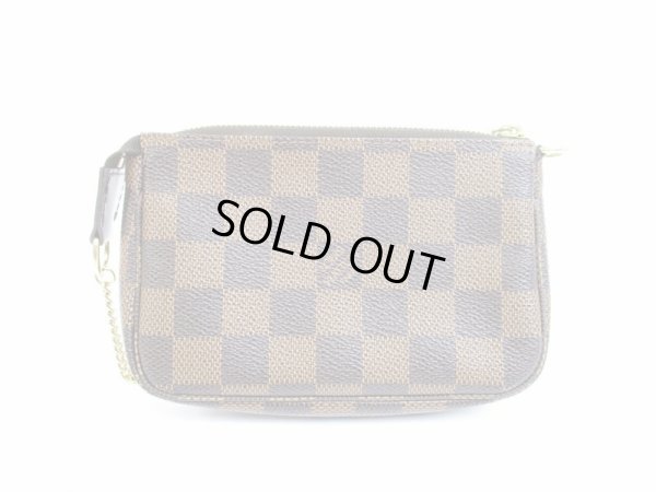 Photo2: LOUIS VUITTON Damier Leather T&B Mini Accessories Chain Pouch Pochette #5240