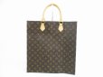 Photo2: LOUIS VUITTON Monogram Leather Brown Hand Bag Tote Bag Sac Plat #5241 (2)