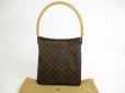 Photo1: LOUIS VUITTON Monogram Leather Brown Shoulder Bag Purse Looping GM #5253 (1)