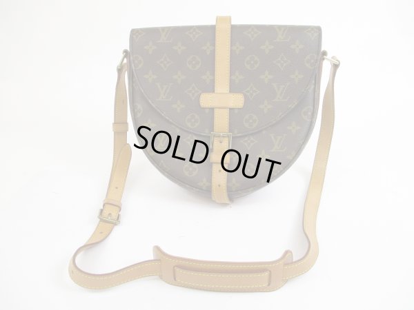 Photo1: LOUIS VUITTON Monogram Leather Brown Cross-body Bag Chantilly GM #5266