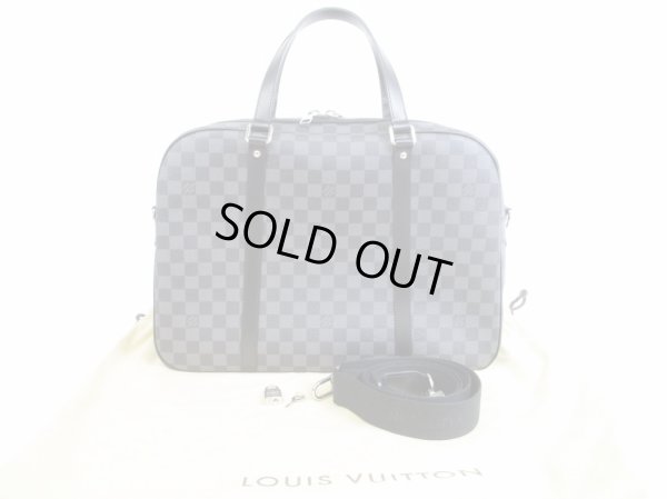 Photo1: LOUIS VUITTON Damier Graphite Leather Briefcase Laptop Bag Jorn #5269