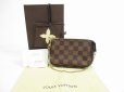 Photo1: LOUIS VUITTON Damier Leather Mini Accessories Chain Pouch Purse #5276 (1)