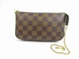 Photo1: LOUIS VUITTON Damier Leather Mini Accessories Chain Pouch Purse #5277 (1)