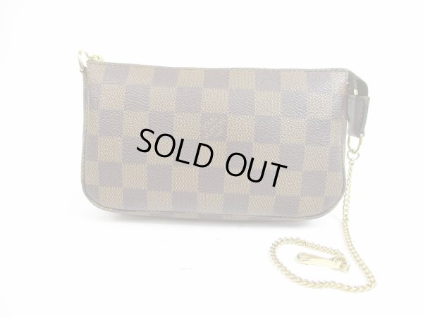 Photo1: LOUIS VUITTON Damier Leather Mini Accessories Chain Pouch Purse #5277