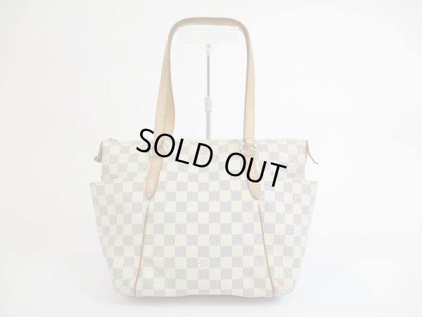 Photo1: LOUIS VUITTON Azur Leather White Tote&Shoppers Bag Totally PM #5289