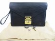 Photo1: LOUIS VUITTON Epi Leather Black Clutch Bag Purse Sellier Dragonne #5301 (1)