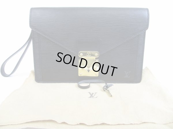 Photo1: LOUIS VUITTON Epi Leather Black Clutch Bag Purse Sellier Dragonne #5301