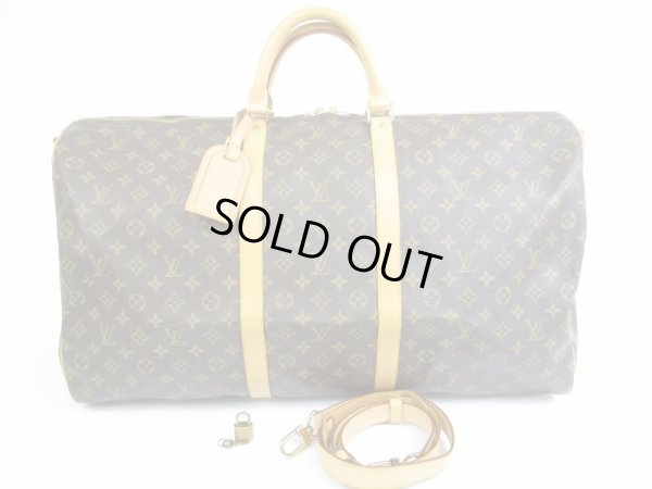 Photo1: LOUIS VUITTON Monogram Leather Brown Gym Bag Keepall 60 Bandouliere #5303