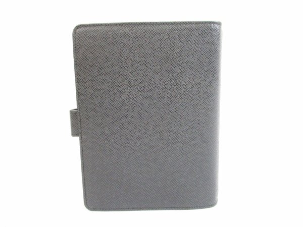 Photo2: LOUIS VUITTON Taiga Leather Ardoise Black Document Holders Agenda MM #5316