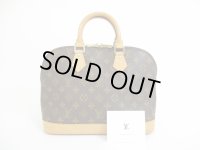 LOUIS VUITTON Monogram Leather Brown Hand Bag Purse Alma #5318