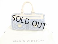 LOUIS VUITTON Monogram Denim Blue Hand Bag Purse Speedy #5329
