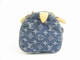 Photo3: LOUIS VUITTON Monogram Denim Blue Hand Bag Purse Speedy #5329