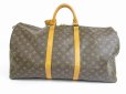 Photo2: LOUIS VUITTON Monogram Leather Brown Duffle Bag Keepall 55 #5347 (2)