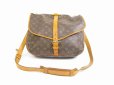 Photo1: LOUIS VUITTON Monogram Leather Brown Cross-body Bag Saumur 35 #5368 (1)