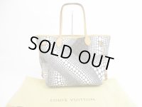 LOUIS VUITTON Limited Kusama Leather White Tote Bag Purse Neverfull MM #5375