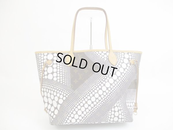 Photo2: LOUIS VUITTON Limited Kusama Leather White Tote Bag Purse Neverfull MM #5375