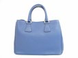 Photo2: PRADA VITELO DAINO Leather Blue Tote&Shoppers Bag w/Strap #5383 (2)