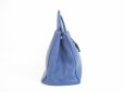 Photo3: PRADA VITELO DAINO Leather Blue Tote&Shoppers Bag w/Strap #5383