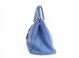 Photo4: PRADA VITELO DAINO Leather Blue Tote&Shoppers Bag w/Strap #5383