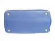 Photo5: PRADA VITELO DAINO Leather Blue Tote&Shoppers Bag w/Strap #5383