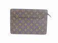 Photo1: LOUIS VUITTON Monogram Leather Brown Clutch Bag Pochette Homme #5396 (1)