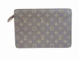 Photo2: LOUIS VUITTON Monogram Leather Brown Clutch Bag Pochette Homme #5396 (2)