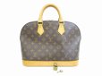 Photo1: LOUIS VUITTON Monogram Leather Brown Hand Bag Purse Alma #5399 (1)