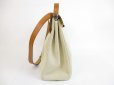 Photo4: HERMES Herbag MM Baige Toile Canvas Leather 2 in 1 Shoulder Bag #5412