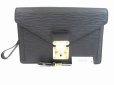 Photo1: LOUIS VUITTON Epi Leather Black Clutch Bag Purse Sellier Dragonne #5419 (1)