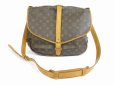 Photo1: LOUIS VUITTON Monogram Leather Brown Cross-body Bag Saumur 35 #5423 (1)