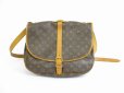 Photo2: LOUIS VUITTON Monogram Leather Brown Cross-body Bag Saumur 35 #5423 (2)