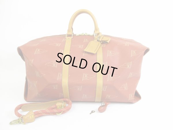 Photo1: LOUIS VUITTON America's Cup 95 Leather Red Duffle&Gym Bag Kabul w/Strap #5427