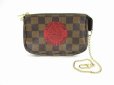 Photo1: LOUIS VUITTON Damier Leather T&B Mini Accessories Chain Pouch Purse #5438 (1)