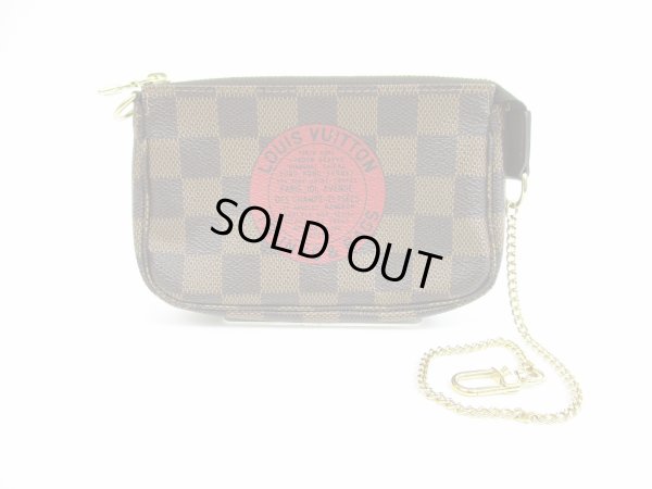 Photo1: LOUIS VUITTON Damier Leather T&B Mini Accessories Chain Pouch Purse #5438