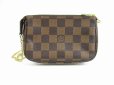 Photo2: LOUIS VUITTON Damier Leather T&B Mini Accessories Chain Pouch Purse #5438 (2)