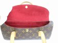 Photo8: LOUIS VUITTON Monogram Leather Brown Hand Bag Purse Sonatine #5448