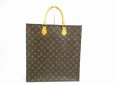 Photo2: LOUIS VUITTON Monogram Leather Brown Hand Bag Tote Bag Sac Plat #5454 (2)