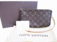 Photo1: LOUIS VUITTON Monogram Leather Brown Accessories Pouch Pochette #5458 (1)