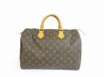 Photo2: LOUIS VUITTON Monogram Leather Brown Hand Bag Purse Speedy35 #5467 (2)