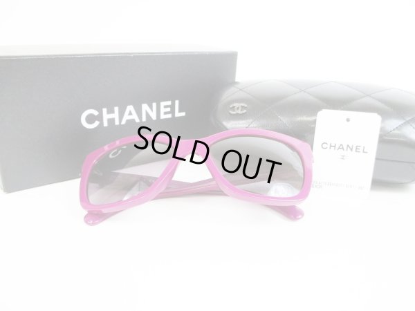 Photo1: CHANEL BOY CHANEL Purple Plastic Sunglasses Eyewear #5469