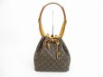 Photo1: LOUIS VUITTON Monogram Leather Brown Shoulder Bag Purse Petite Noe #5492 (1)