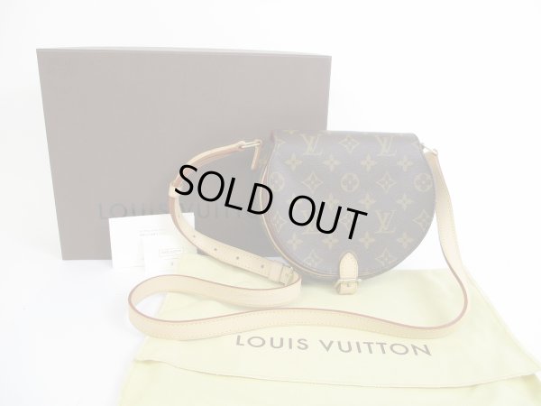 Photo1: LOUIS VUITTON Monogram Leather Brown Cross-body Bag Tambourine #5494