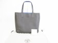 Photo1: HERMES Taurillon Clemence Leather Gray&Blue Tote Bag Double Sens 36 #5497 (1)